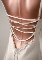 Midnight Kiss Long Satin Dress - White