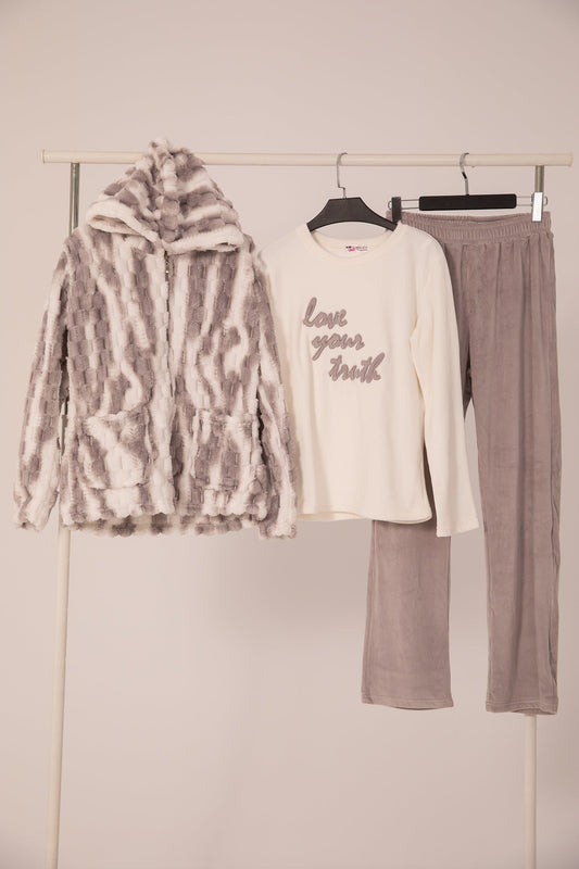 Velvet Pajama 3 pc 9076