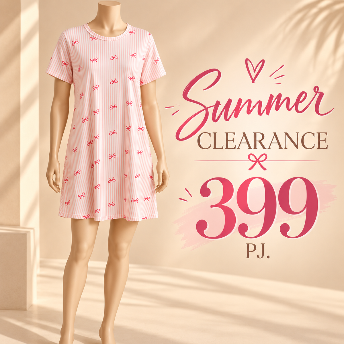 Discover the charming Cash Sweet Dreams Pink Striped Bow Print cotton piece 5002