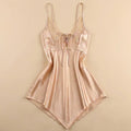 BabyDoll Satin Short Dress - Beige 1821
