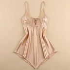 BabyDoll Satin Short Dress - Beige 1821