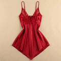 BabyDoll Satin Short Dress - Red 1821