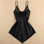BabyDoll Satin Short Dress - Black 1821