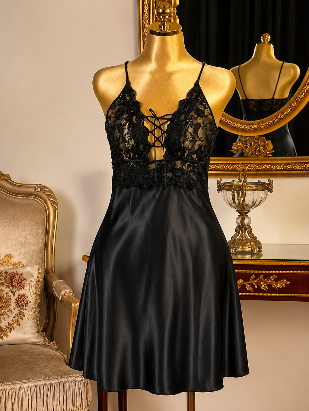 Black Opal Satin Dress
