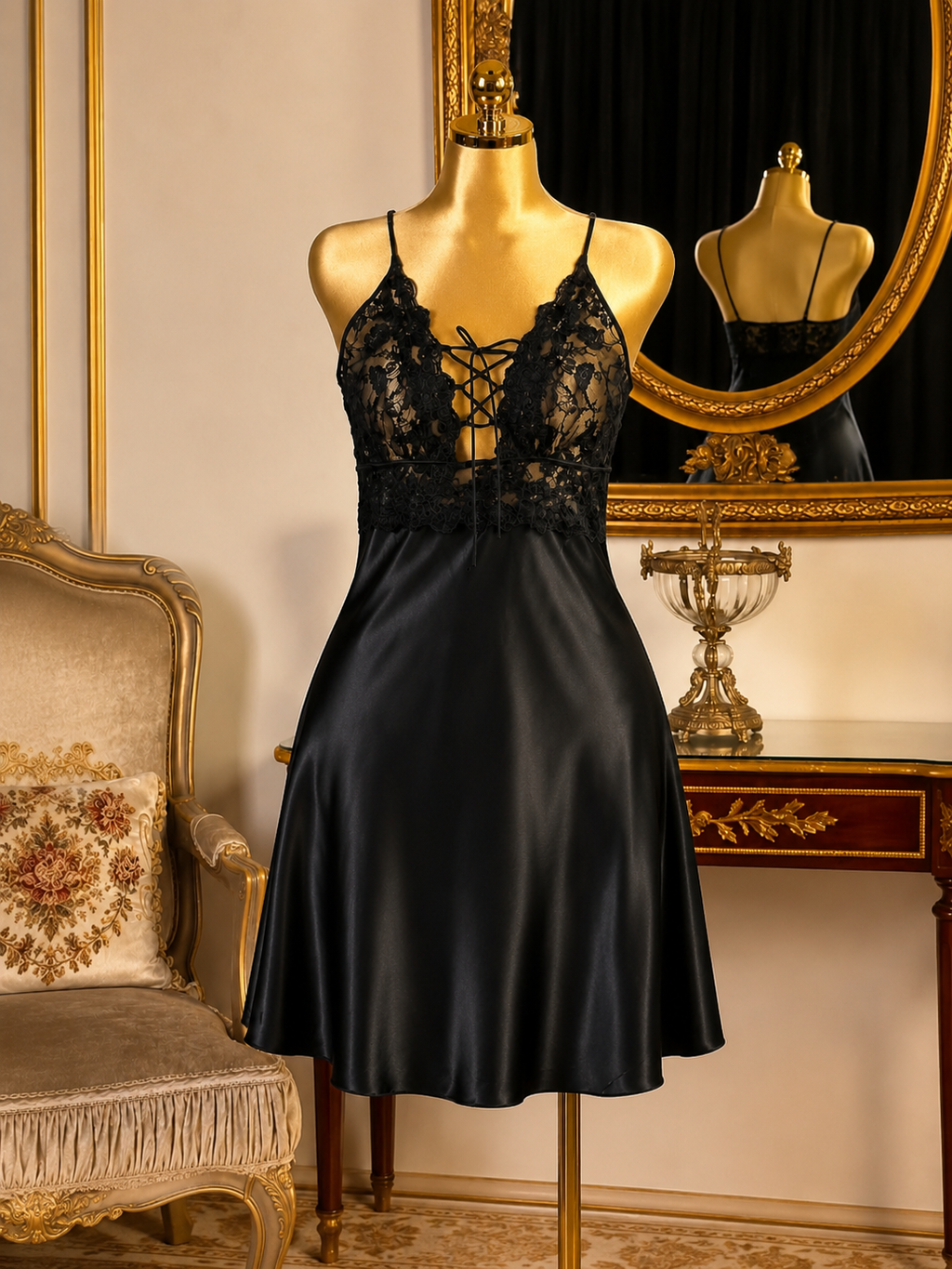 Black Opal Satin Dress