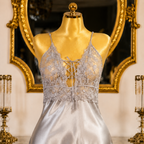 Off White Opal Satin Short Dress