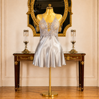 Off White Opal Satin Short Dress