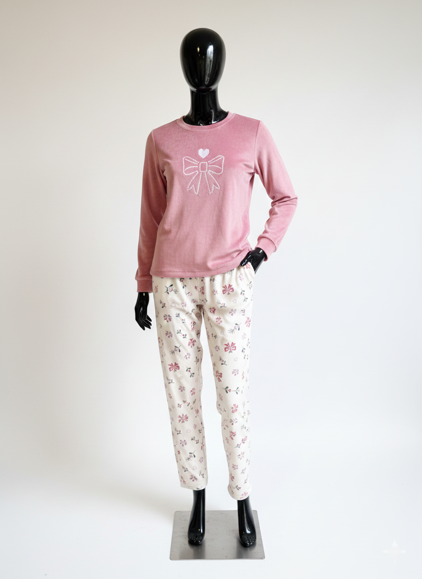 Bow Tie Velvet Pajama 102