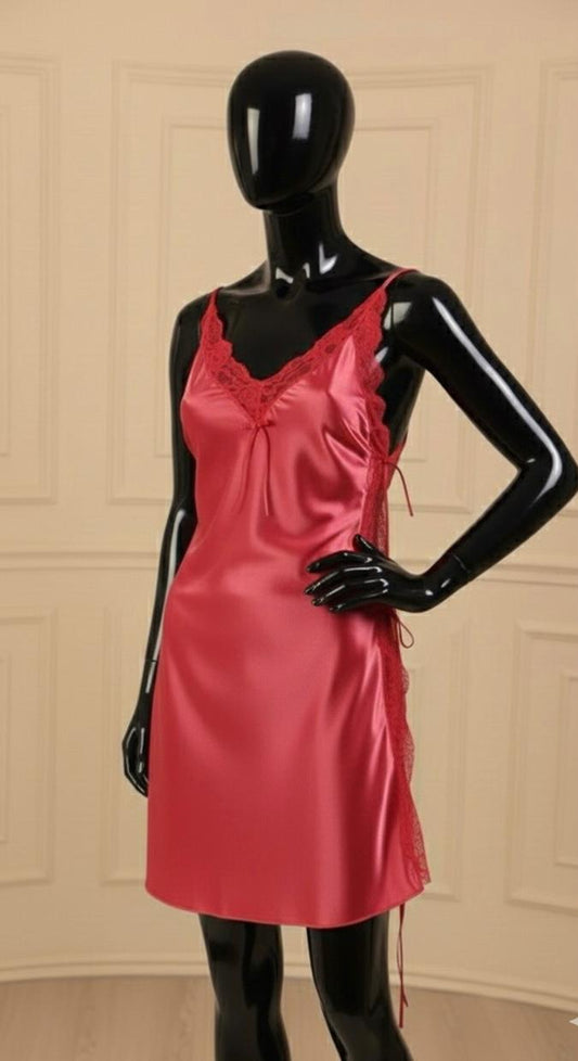 Satin Open-Back Slip Dress