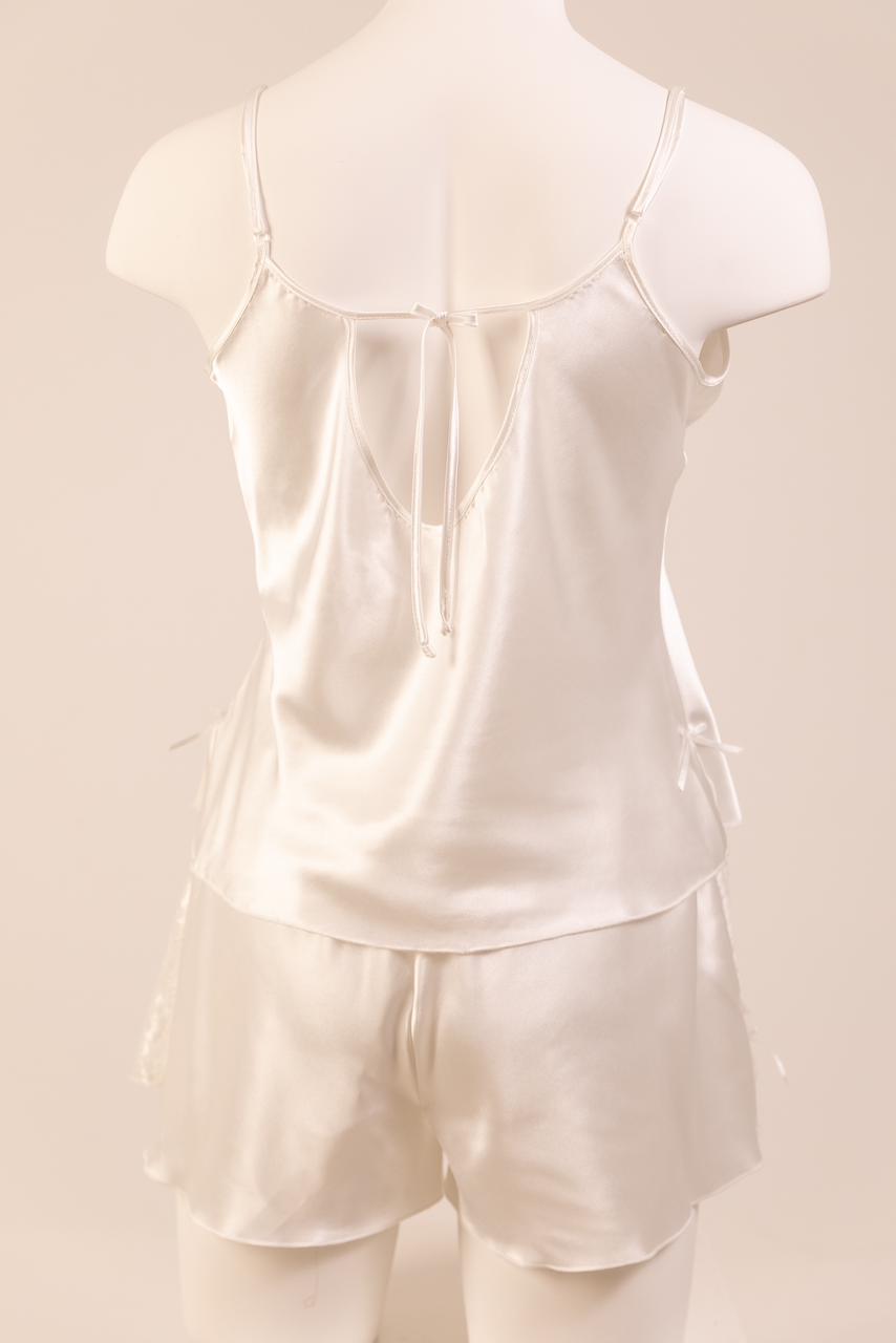 Satin Rose Lace-Trim Cami & Flutter Short Set