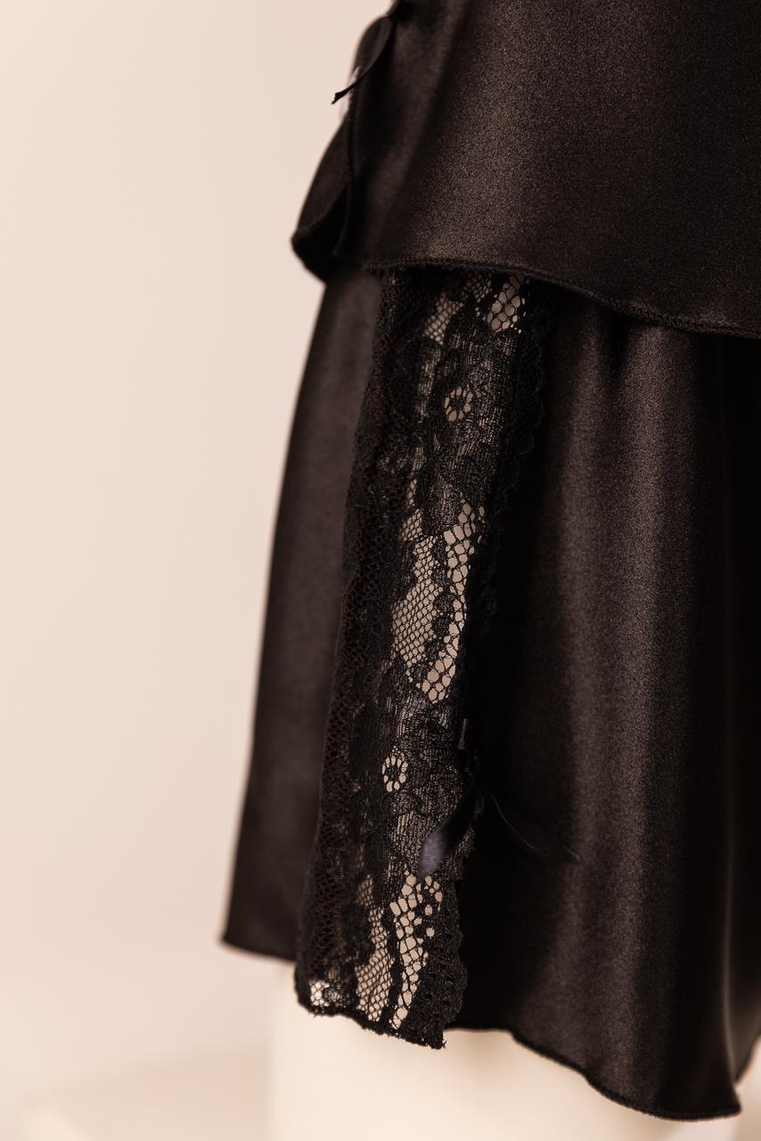 Satin Rose Lace-Trim Cami & Flutter Short Set