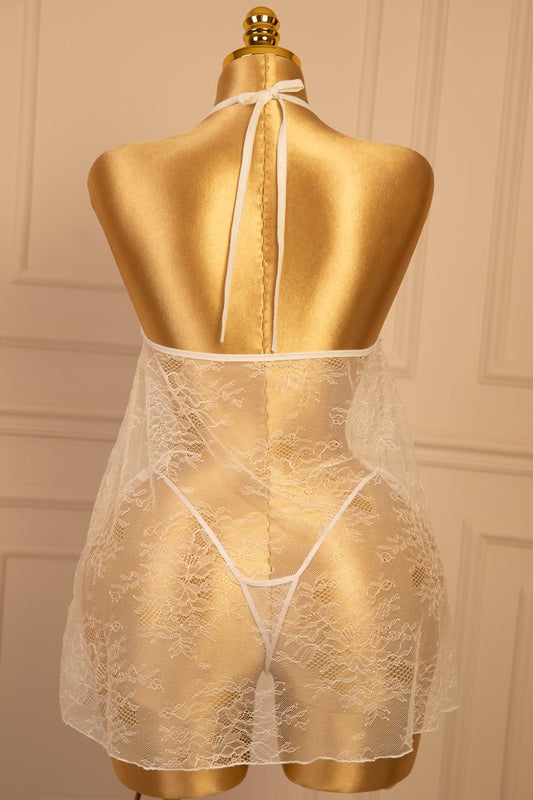 Wicked Unlined Rose Lace Babydoll Set