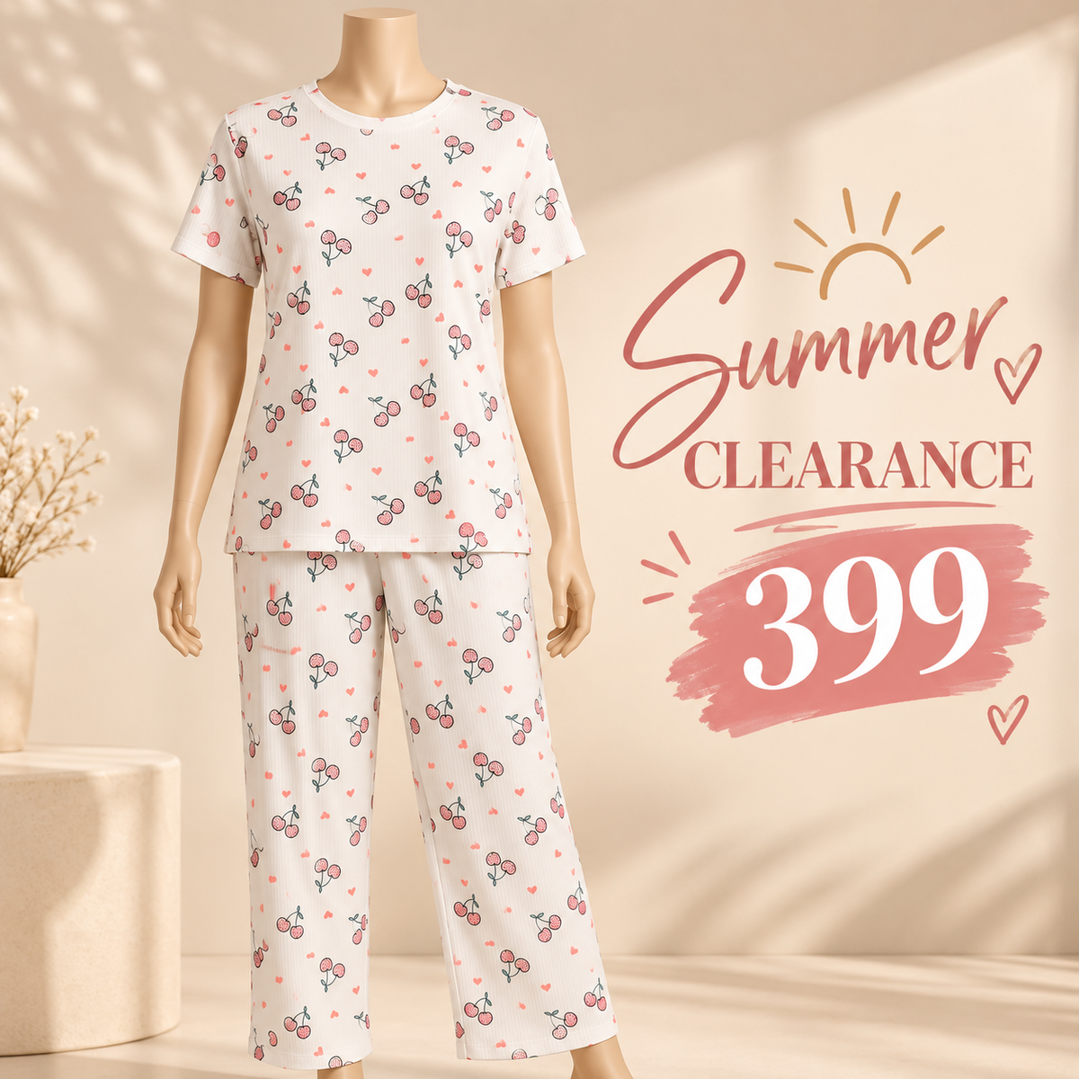 Cotton pajamas Cherry 4009
