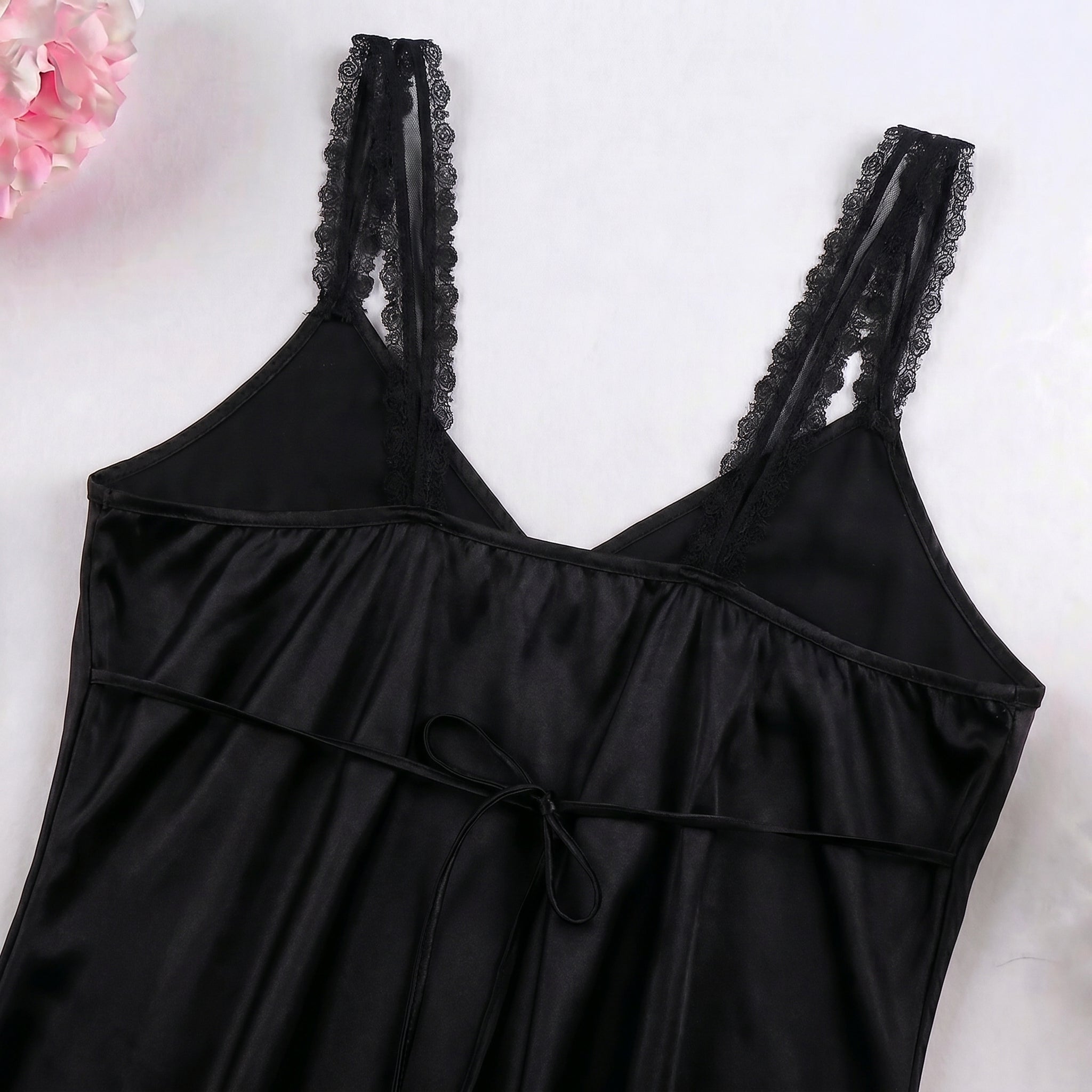 Dare to Dream Satin Short Dress - Black 1001