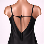 Night Satin Short Dress - Black 2285