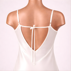 Night Satin Short Dress - White 2285