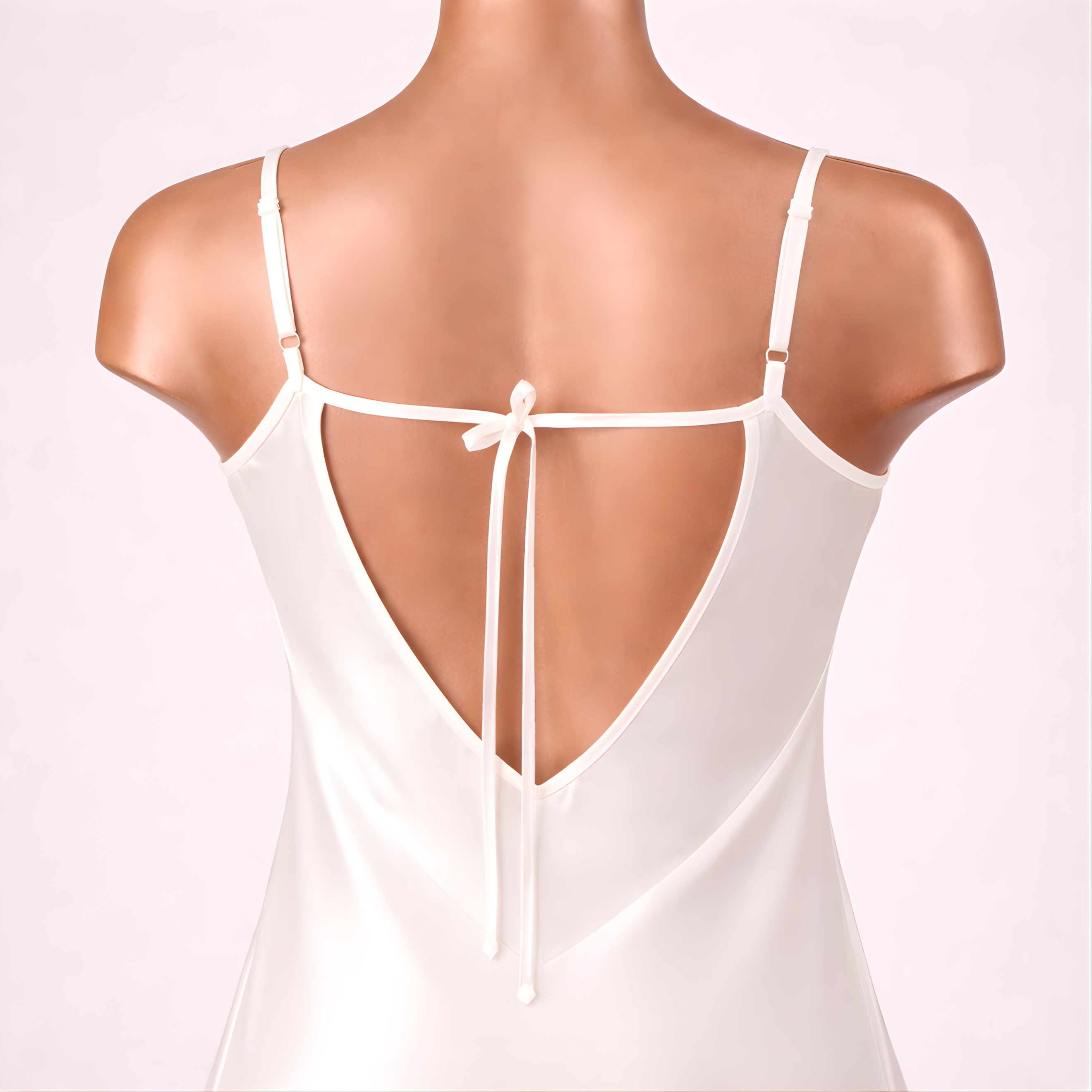 Night Satin Short Dress - White 2285