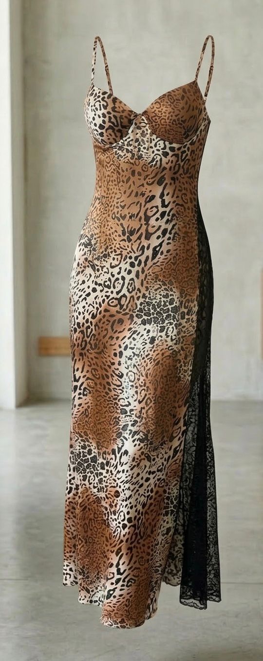 DRESS SATIN TIGER LONG 4045