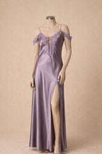 Lavender Muse Long Satin Dress 1877