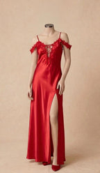 Ruby Desire Red Long Satin Dress 2729