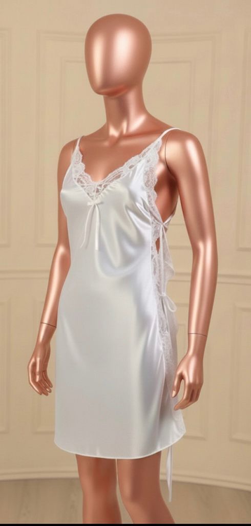 Satin Open-Back Slip Dress