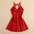 Night Satin Short Dress - Red 2285