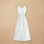Midnight Kiss Long Satin Dress - White
