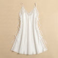 Satin Open-Back Slip Short Dress - White 1819