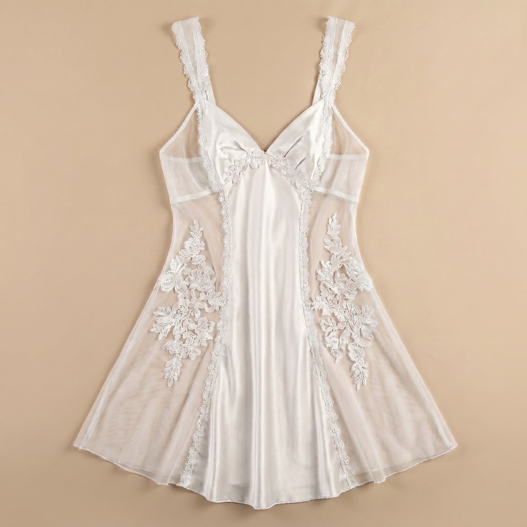 Dare to Dream Satin Short Dress - White 1001