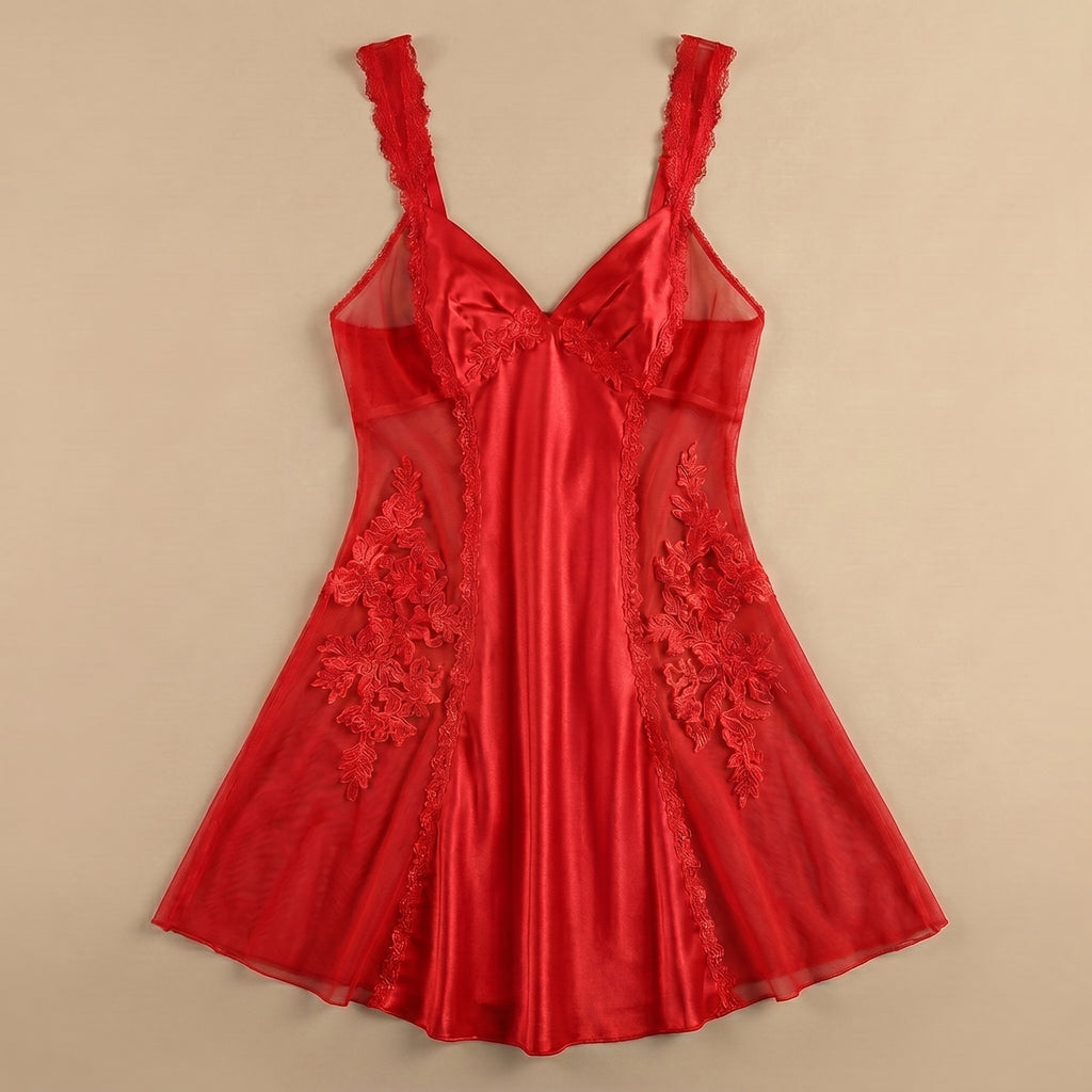 Dare to Dream Satin Short Dress - Red 1001