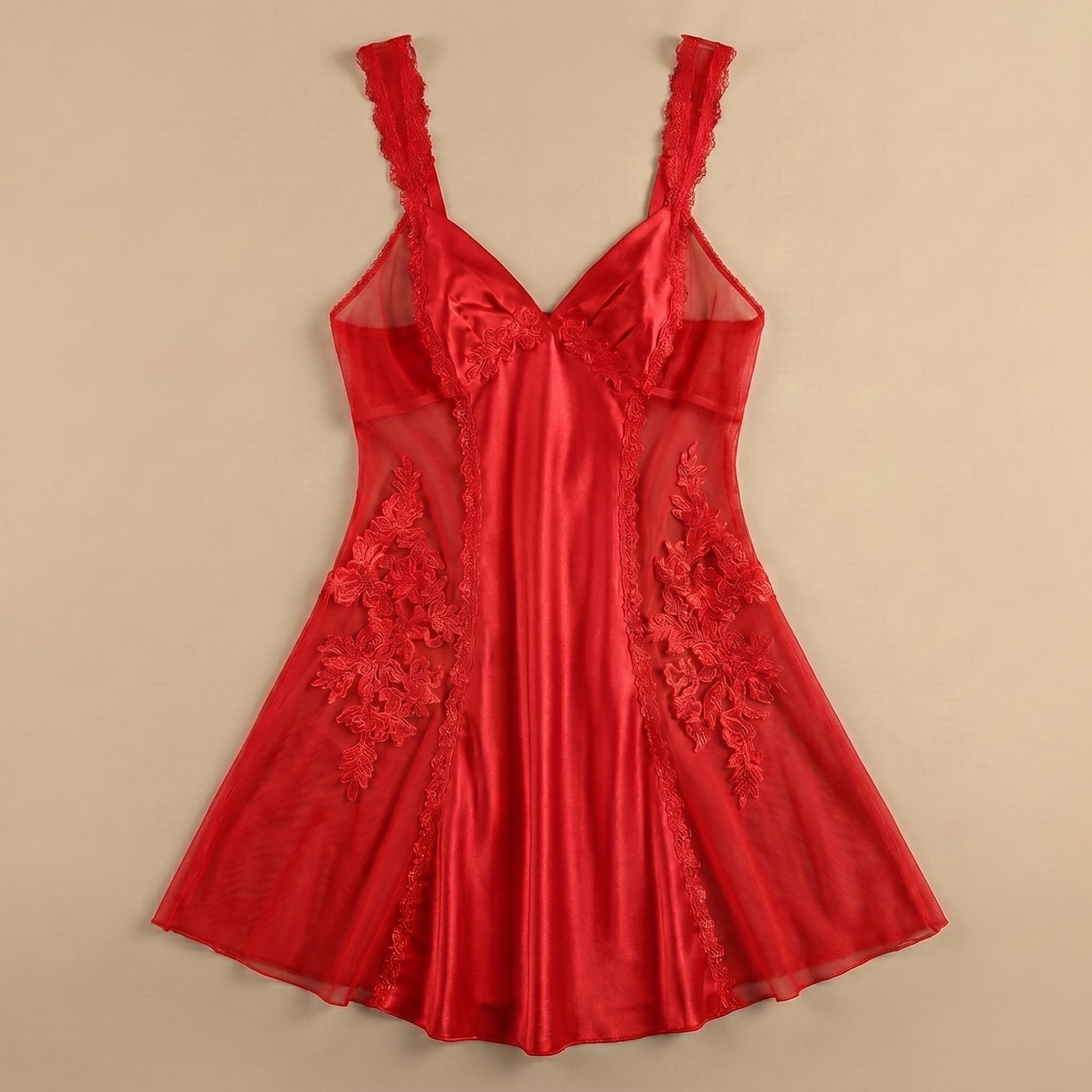 Dare to Dream Satin Short Dress - Red 1001