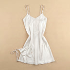 Midnight Kiss Satin Short Dress - White 213