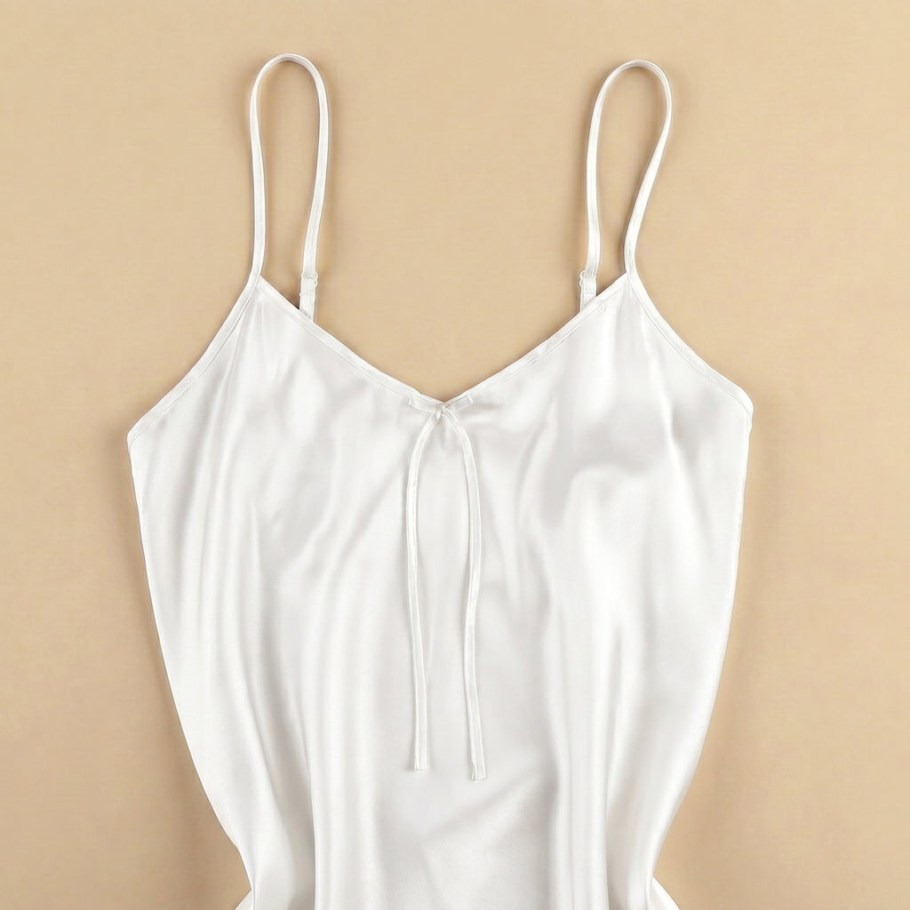 Midnight Kiss Satin Short Dress - White 213