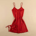 Midnight Kiss Satin Short Dress - Red 213