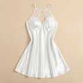 Night Satin Short Dress - White 2285