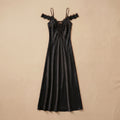 Ruby Desire Black Long Satin Dress
