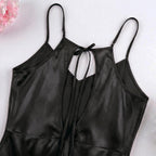 BabyDoll Satin Short Dress - Black 1821