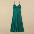 Emerald Whisper Long Satin Dress
