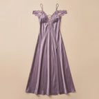 Lavender Muse Long Satin Dress 1877