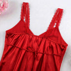 Dare to Dream Satin Short Dress - Red 1001