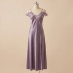 Lavender Muse Long Satin Dress 1877