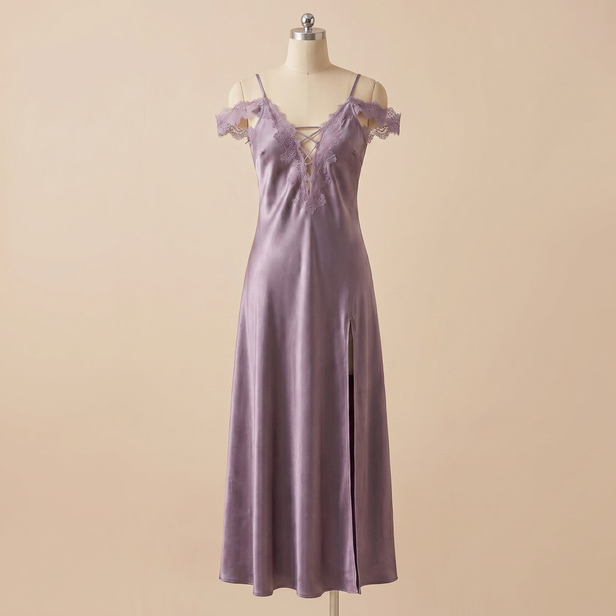 Lavender Muse Long Satin Dress