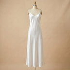 Midnight Kiss Long Satin Dress - White