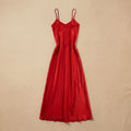Midnight Kiss Long Satin Dress - Red