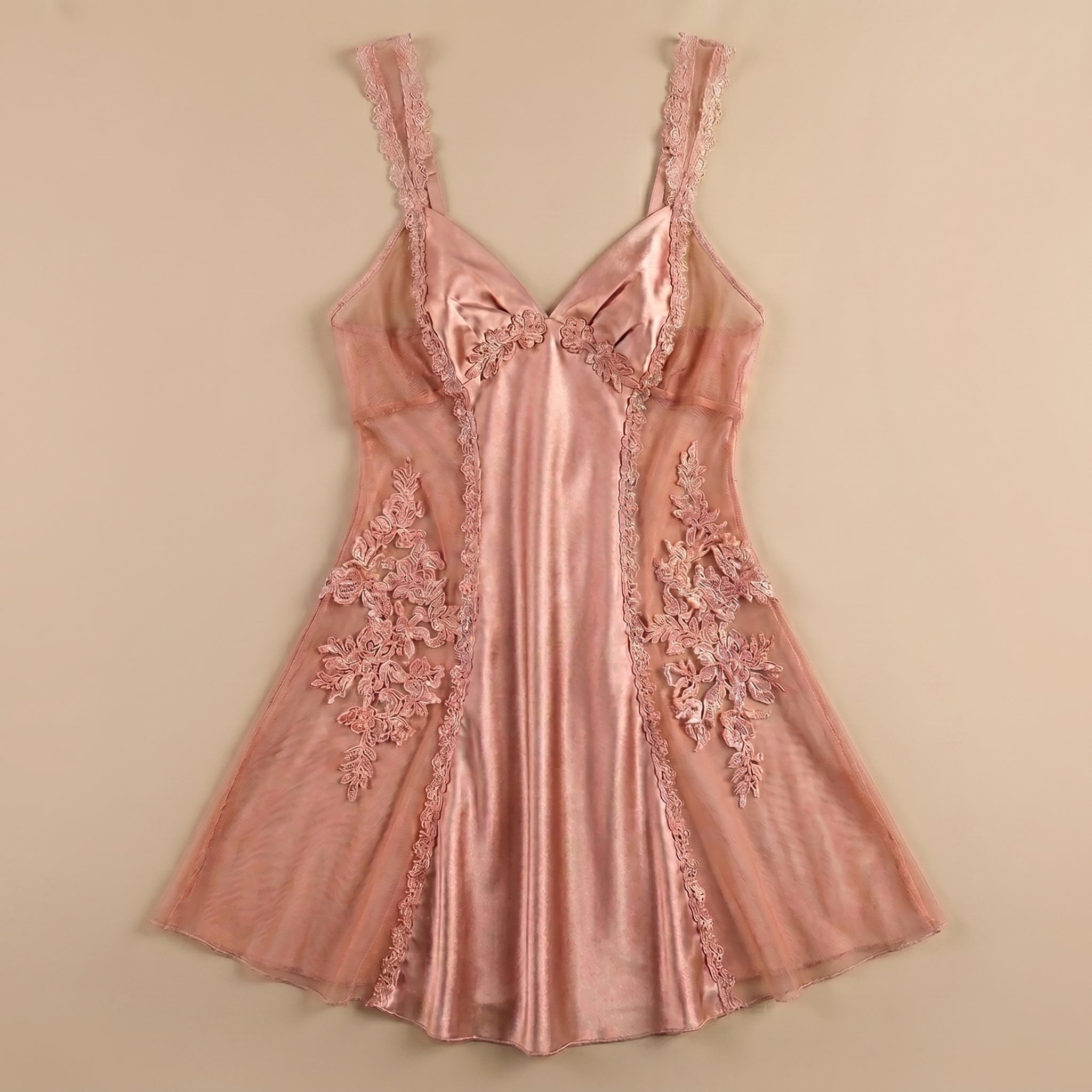 Dare to Dream Satin Short Dress - Rose Gold 1001