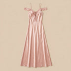 Blush Pink Long Satin Dress 1877