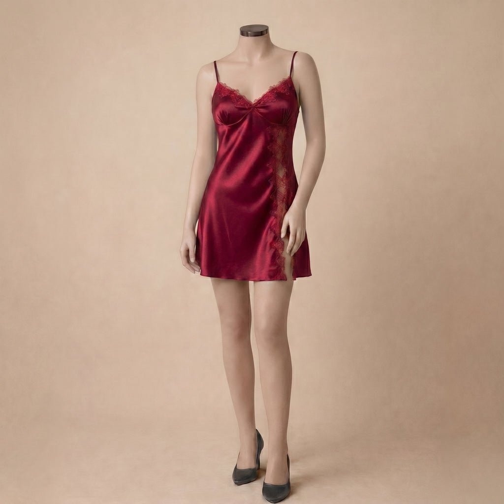Ruby Lace Satin Dress