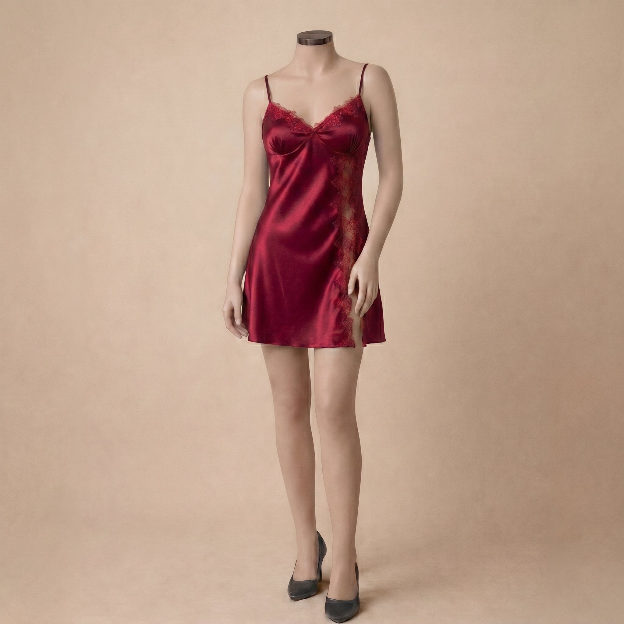 Ruby Lace Satin Dress