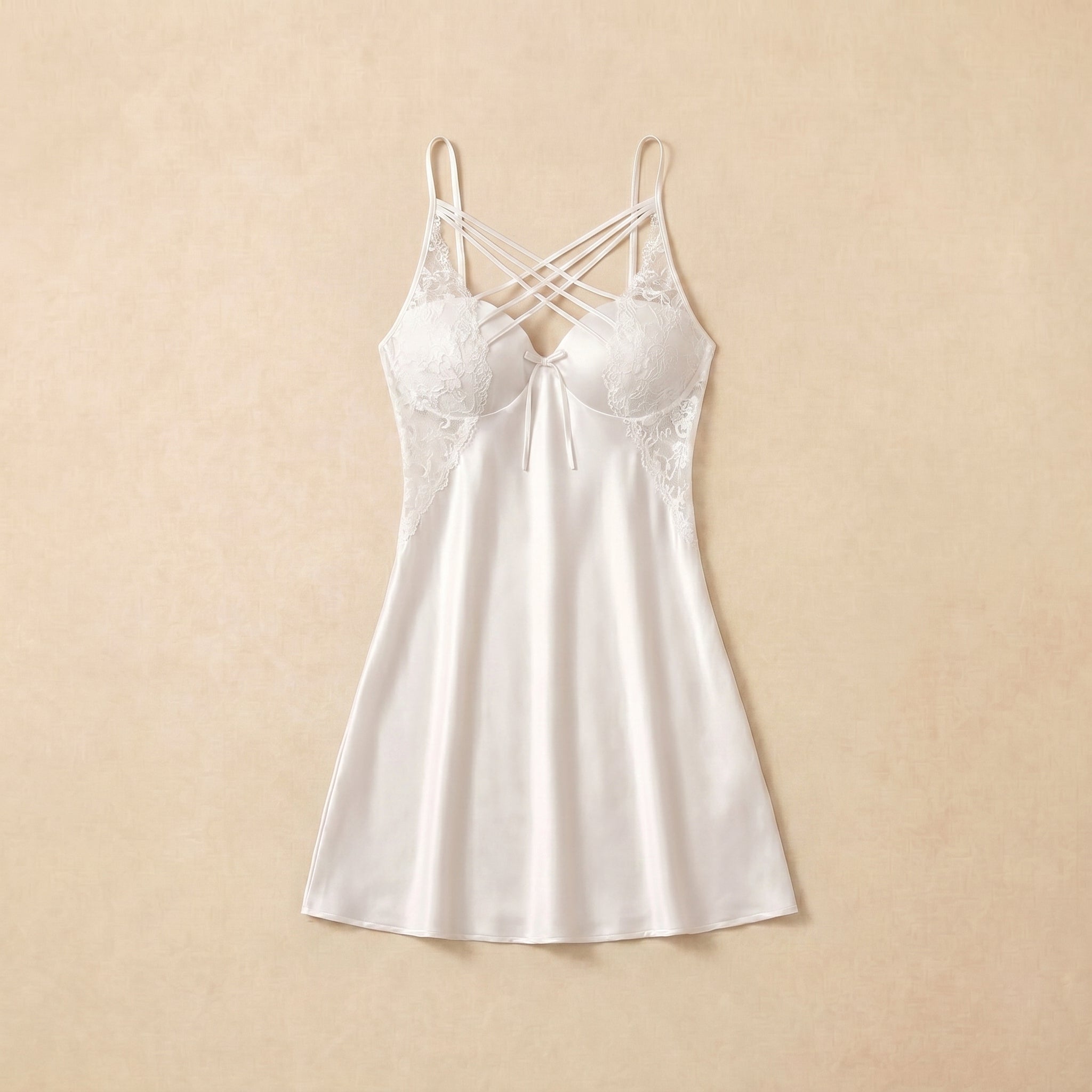 Ivory Lace Satin Dress