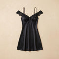 Midnight Lace Satin Short Dress